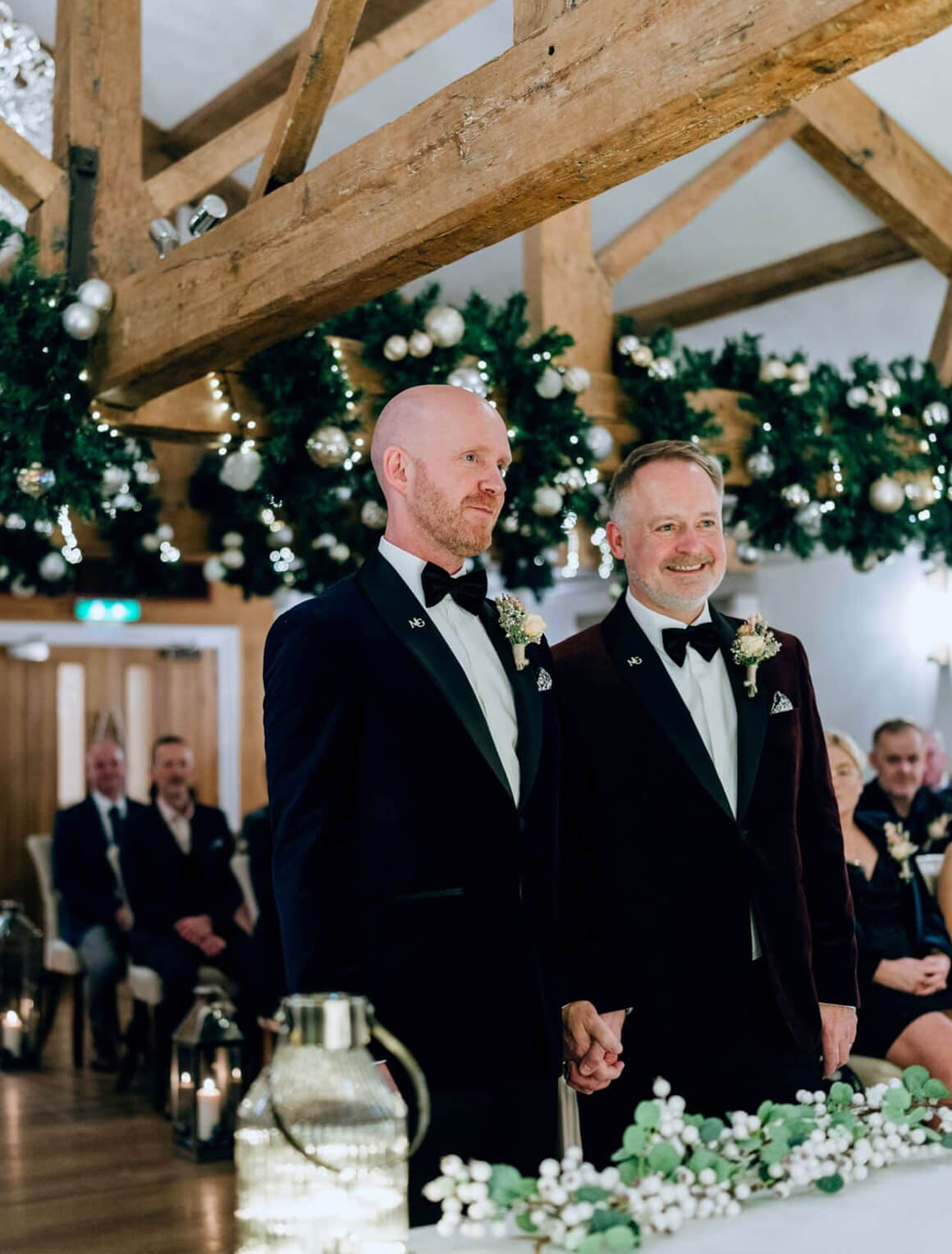 A couple getting married at The Hay Loft
