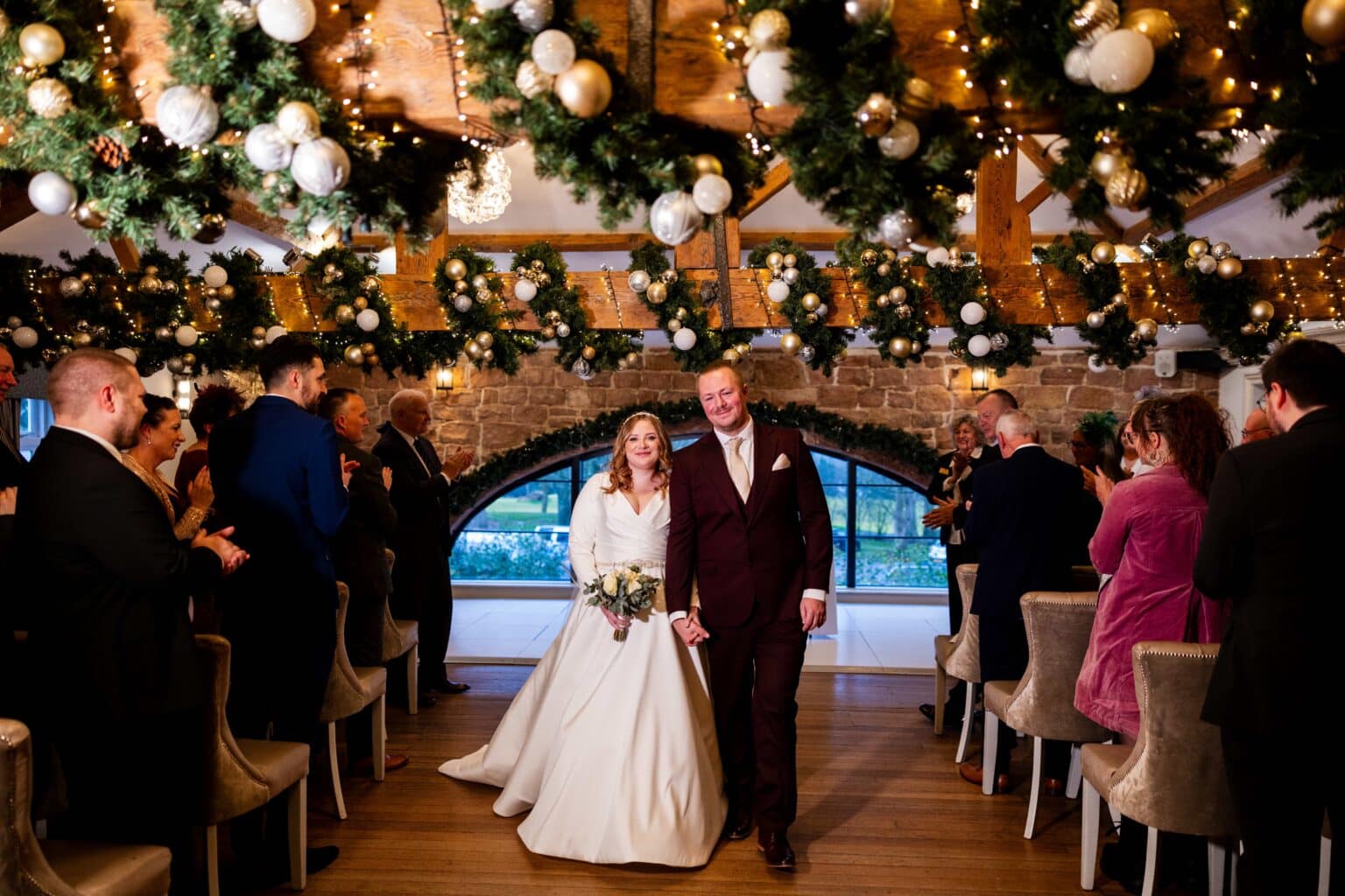 Two people getting married at Allerton Manor