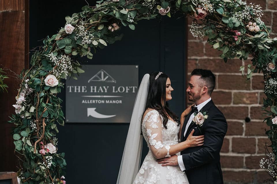 Two people getting married at Allerton Manor